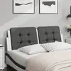 Image de vidaXL Coussin de tête de lit Zadar noir et blanc 140 cm similicuir