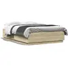 Image de vidaXL Cadre de lit avec LED sans matelas chêne sonoma 160x200 cm