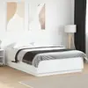 Image de vidaXL Cadre de lit avec LED sans matelas blanc 150x200 cm