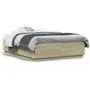 Image de vidaXL Cadre de lit avec LED sans matelas chêne sonoma 140x190 cm