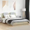 Image de vidaXL Cadre de lit avec LED sans matelas chêne sonoma 140x200 cm