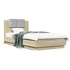 Image de vidaXL Cadre de lit avec LED sans matelas chêne sonoma 100x200 cm