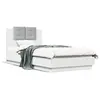 Image de vidaXL Cadre de lit avec LED sans matelas blanc 75x190 cm