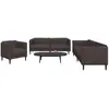 Image de vidaXL Ensemble de canapés 3 pcs - Marron foncé
