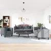 Image de VIDAXL Canapés 3 pcs Velours Gris Foncé