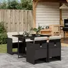 Image de vidaXL Ensemble jardin 5 pcs noir rotin