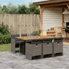 Image de vidaXL Ensemble à manger 7 pcs - Gris et Marron