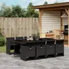 Image de VIDAXL Ensemble à manger de jardin 9 pcs - Noir