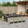 Image de vidaXL Ensemble à manger de jardin 9 pcs - Gris clair