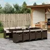 Image de vidaXL Ensemble à manger jardin rotin 11 pcs Marron