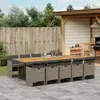 Image de vidaXL Ensemble à manger de jardin 11 pcs Rotin - Gris