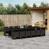 Image de vidaXL Ensemble à manger 13 pcs Noir