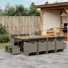 Image de vidaXL Ensemble à manger de jardin - Coussins 13 pcs - Gris Résine tressée