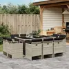 Image de vidaXL Ensemble à manger de jardin 11pcs Gris poly rotin