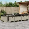 Image de vidaXL Ensemble à manger de jardin 17 pcs rotin - Gris clair