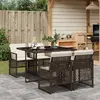 Image de vidaXL Ensemble à manger de jardin 5 pcs avec coussins - Marron