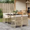 Image de vidaXL Ensemble à manger de jardin 5 pcs - Beige poly rotin