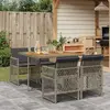 Image de VIDAXL Ensemble à manger de jardin 5 pcs - Gris résine tressée