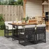 Image de vidaXL Ensemble à manger de jardin 5 pcs - Noir