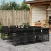 Image de vidaXL Ensemble à manger de jardin 9 pcs avec coussins - Noir