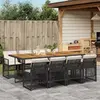 Image de vidaXL Ensemble à manger de jardin 9 pcs - Noir