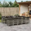 Image de vidaXL Ensemble à manger de jardin 11 pcs avec coussins - Gris