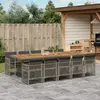 Image de Ensemble à manger vidaXL 11 pcs avec coussins - Gris