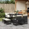 Image de vidaXL Ensemble à manger Jardin 9pcs - Résine tressée