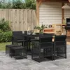 Image de VIDAXL Ensemble à manger Résine tressée - 9 pcs