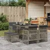 Image de vidaXL Ensemble à manger de jardin 9 pcs - Gris
