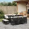 Image de vidaXL Ensemble à manger de jardin 11 pcs - Résine tressée Noir