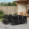 Image de vidaXL Ensemble à manger de jardin 11 pcs - Noir