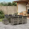 Image de vidaXL Ensemble à manger jardin avec coussins - 11 pcs
