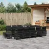 Image de vidaXL Ensemble à manger de jardin 15 pcs - Noir