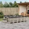 Image de vidaXL Ensemble à manger de jardin 15 pcs - Gris clair