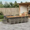 Image de vidaXL Ensemble à manger de jardin 15 pcs - Gris