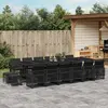 Image de vidaXL Ensemble à manger de jardin 17 pcs - Noir