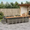Image de vidaXL Ensemble à manger 17 pcs - Résine tressée