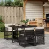Image de VidaXL Ensemble jardin 5 pcs noir résine tressée
