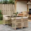 Image de vidaXL Ensemble à manger de jardin 5 pcs avec coussins beige