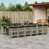 Image de vidaXL Ensemble à manger de jardin 13 pcs - Gris clair Rotin