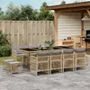 Image de vidaXL Ensemble à manger de jardin, 13 pcs - Beige mélangé