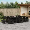 Image de Vidaxl Ensemble à manger de jardin 17 pcs Résine tressée - Noir