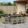 Image de VIDEXL - Ensemble à manger de jardin 11 pcs gris