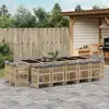 Image de vidaXL Ensemble à manger jardin 15 pcs - Mélange beige