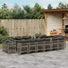 Image de vidaXL Ensemble à manger de jardin 17 pcs et coussins résine tressée