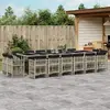 Image de vidaXL Ensemble à manger de jardin et coussins 17 pcs - Gris clair