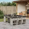 Image de vidaXL Ensemble à manger de jardin 7 pcs Gris clair Rotin