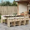 Image de vidaXL Ensemble à manger de jardin 9 pcs avec coussins - Beige