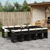 Image de vidaXL Ensemble à Manger de Jardin - 11 pcs - Noir - Résine Tressée